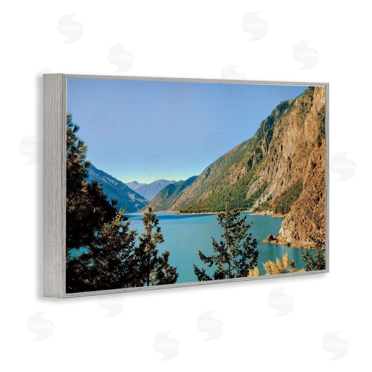 Madison Starnes Photography Golden Peaks over River Canvas Wall Art Print