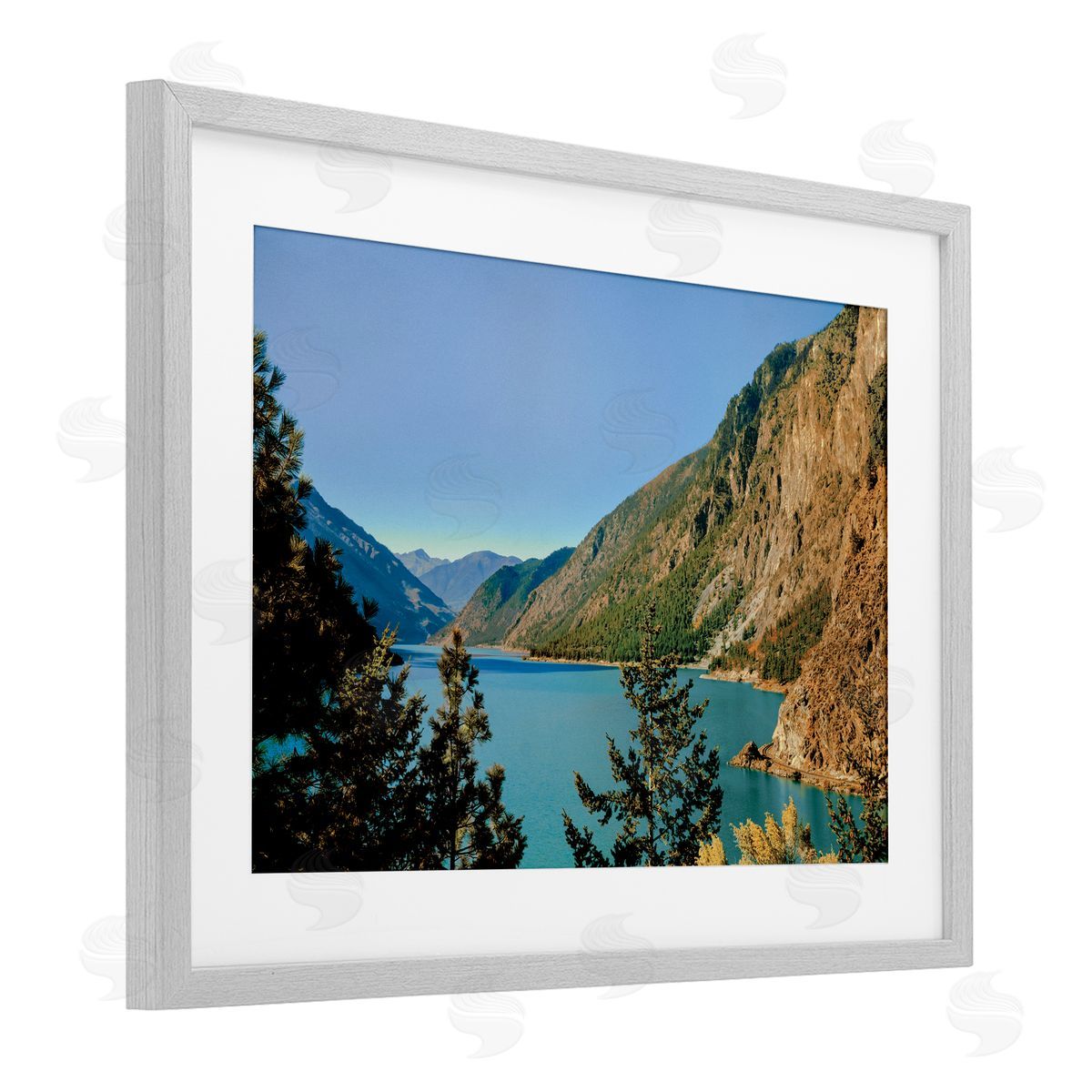 Madison Starnes Photography Golden Peaks over River Canvas Wall Art Print