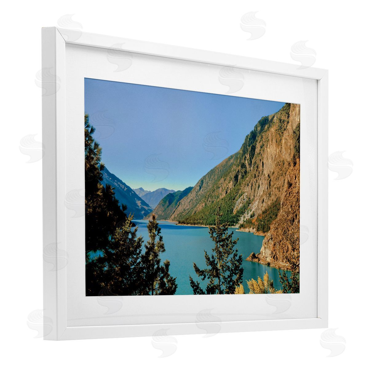 Madison Starnes Photography Golden Peaks over River Canvas Wall Art Print