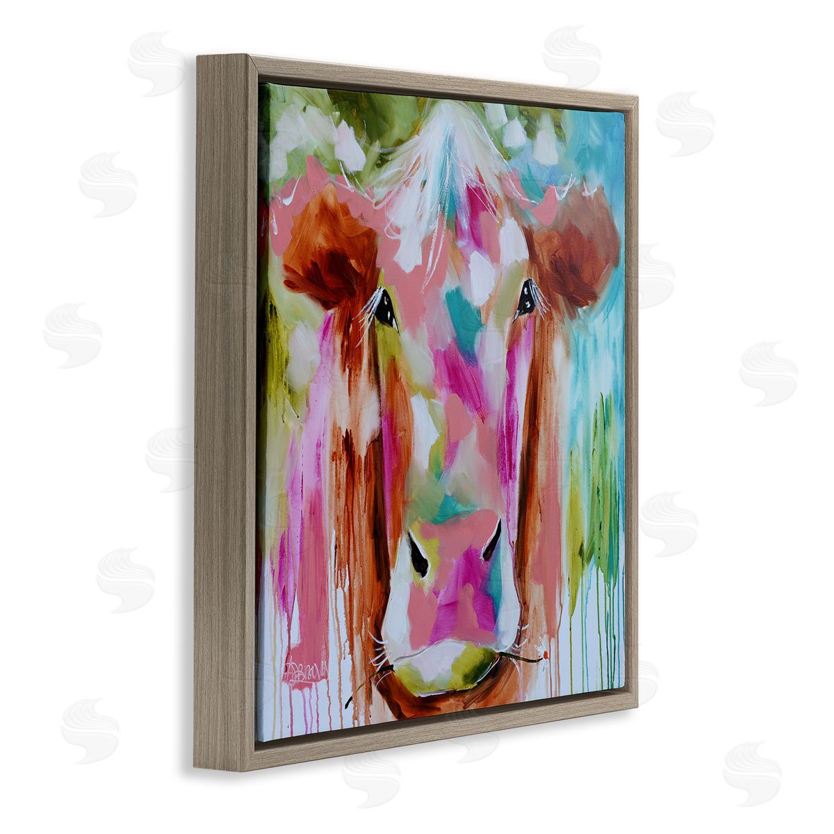 Amanda Brooks Expressionist Vibrant Cow Canvas Wall Art Print