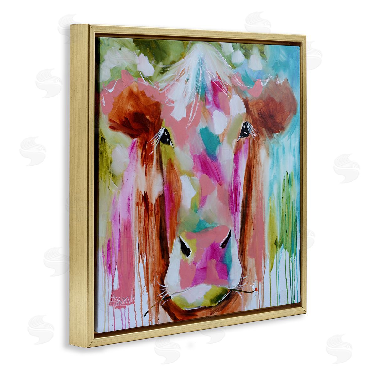 Amanda Brooks Expressionist Vibrant Cow Canvas Wall Art Print