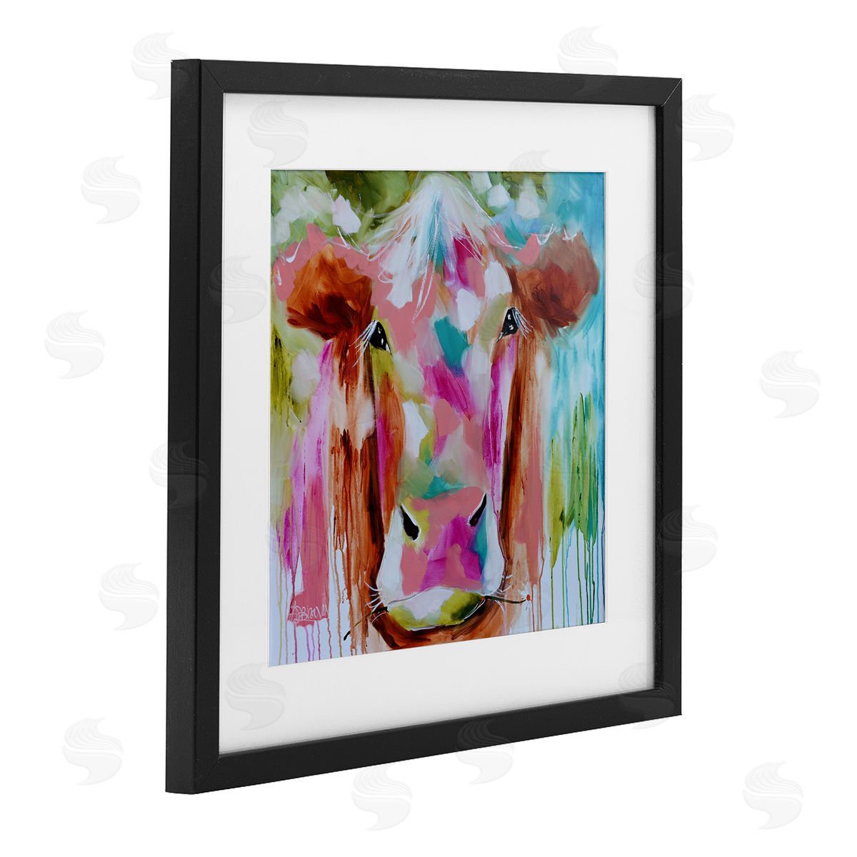 Amanda Brooks Expressionist Vibrant Cow Canvas Wall Art Print