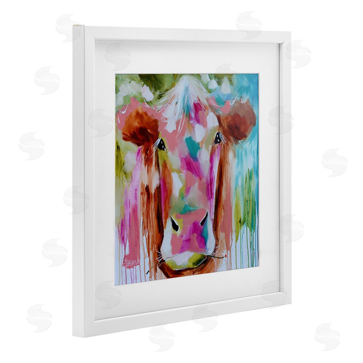 Amanda Brooks Expressionist Vibrant Cow Canvas Wall Art Print