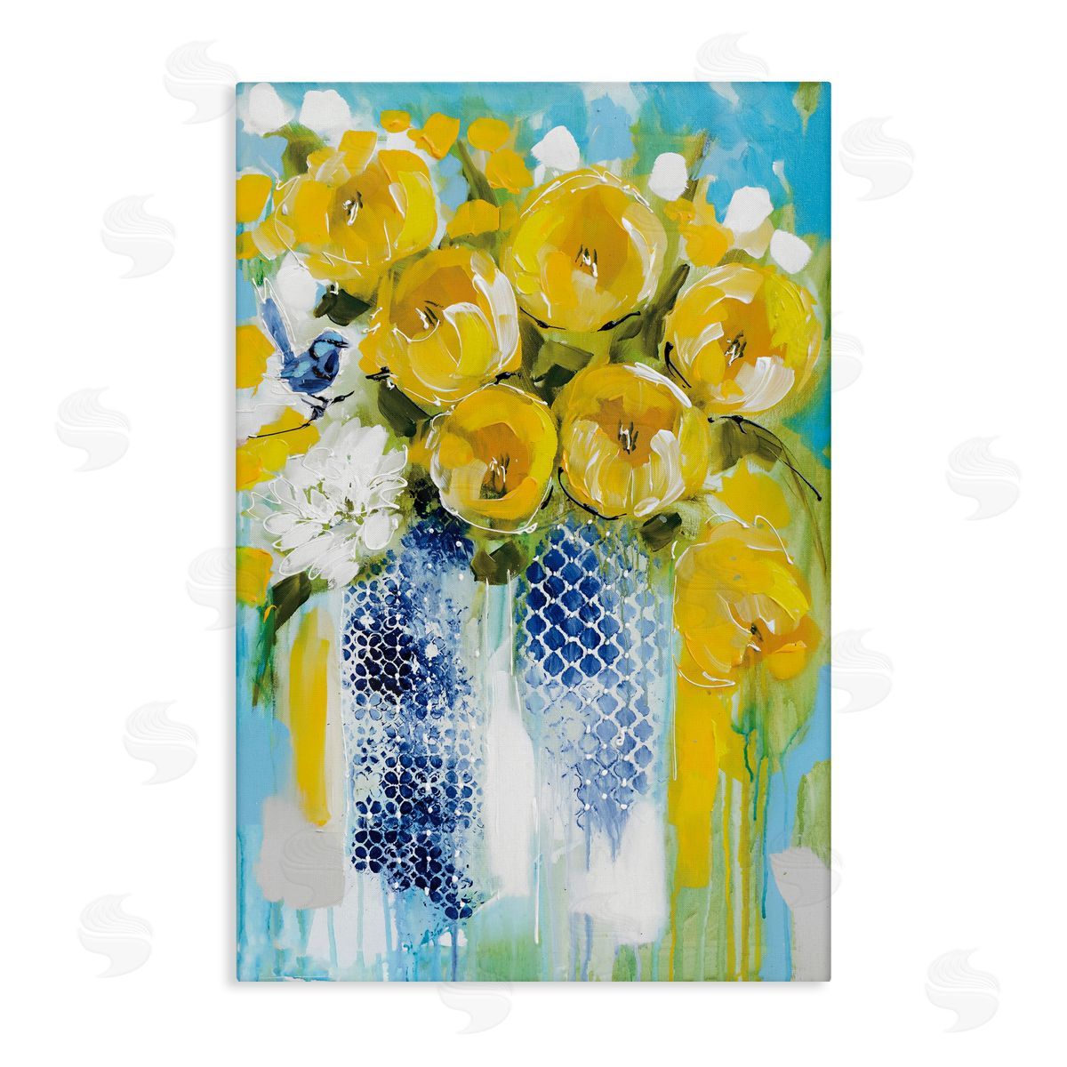 Amanda Brooks Sunshine Yellow Flowers Canvas Wall Art Print