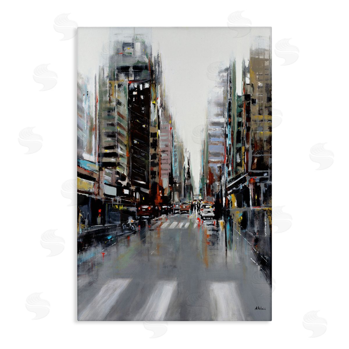 Aziz Kadmiri La Ville Cityscape Canvas Wall Art Print