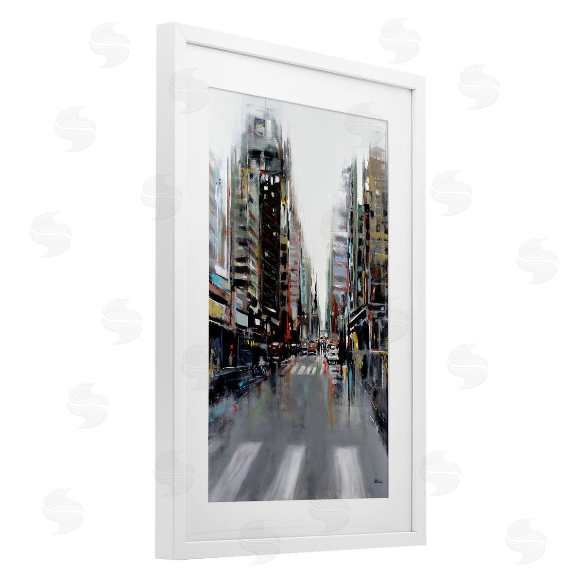 Aziz Kadmiri La Ville Cityscape Canvas Wall Art Print