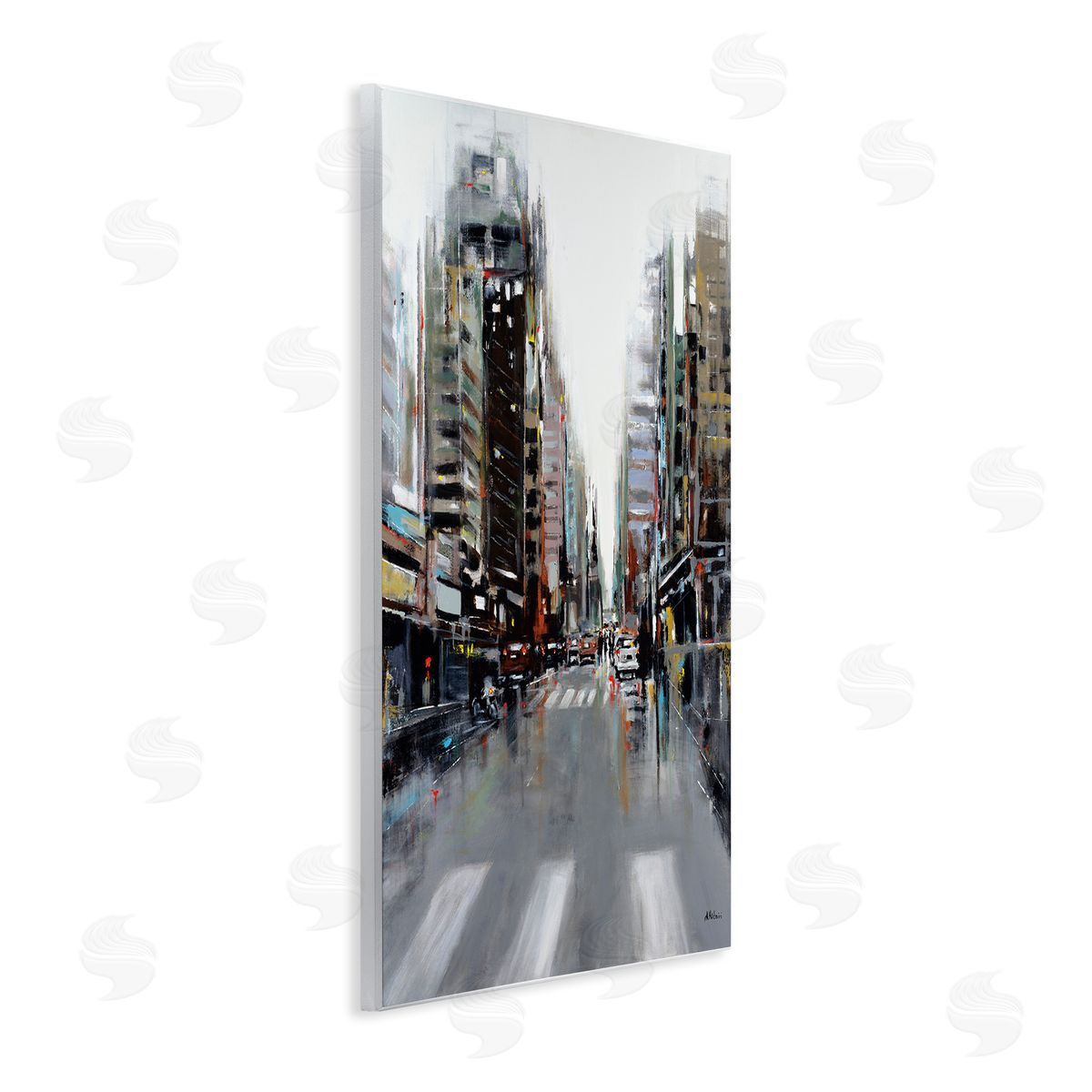 Aziz Kadmiri La Ville Cityscape Canvas Wall Art Print