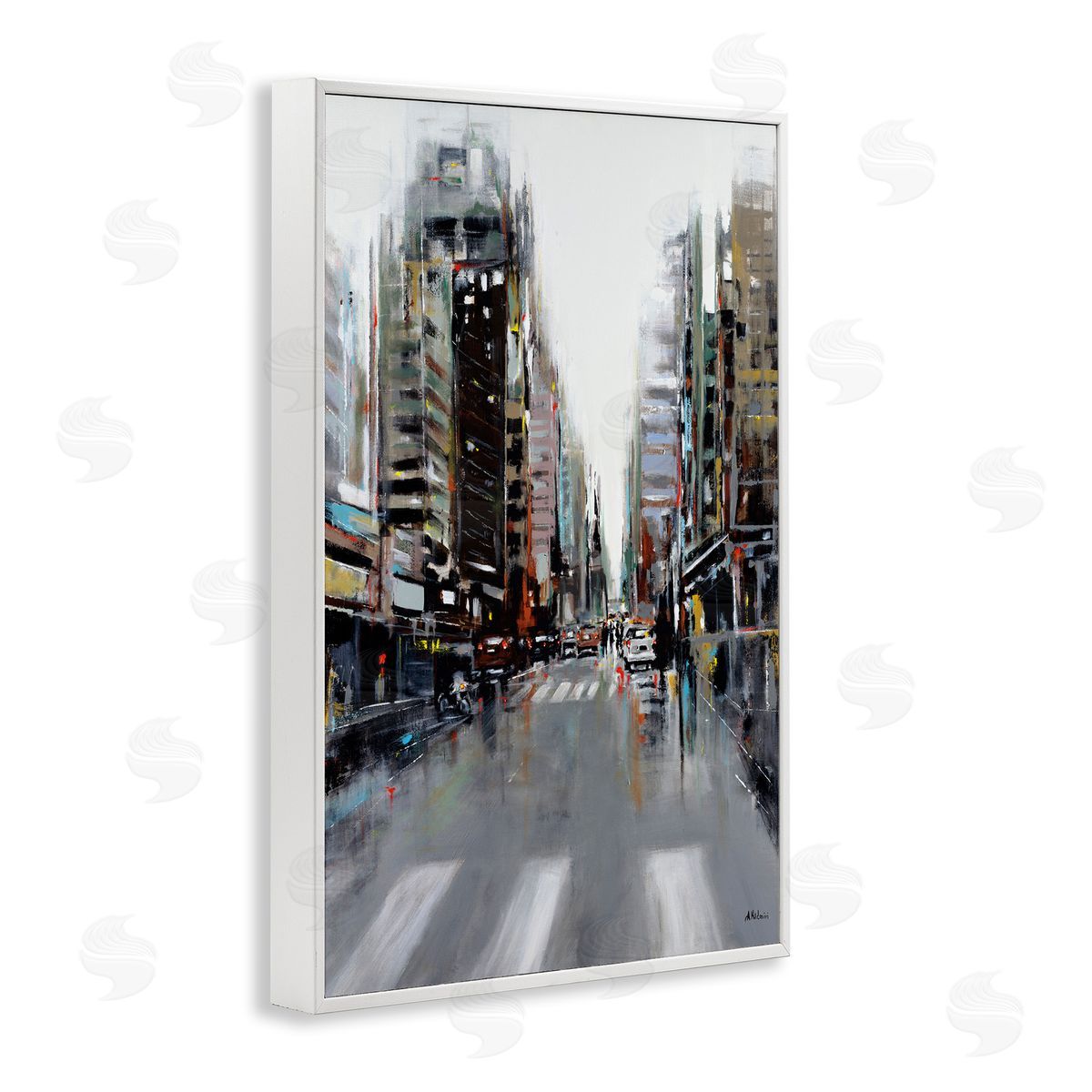 Aziz Kadmiri La Ville Cityscape Canvas Wall Art Print