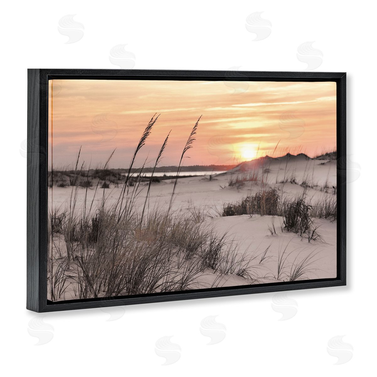 Mike Jones Peachy Seashore Sunset Canvas Wall Art Print