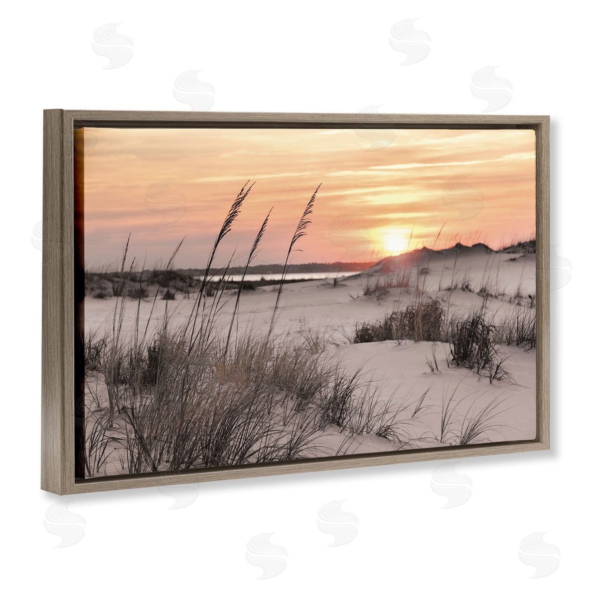 Mike Jones Peachy Seashore Sunset Canvas Wall Art Print