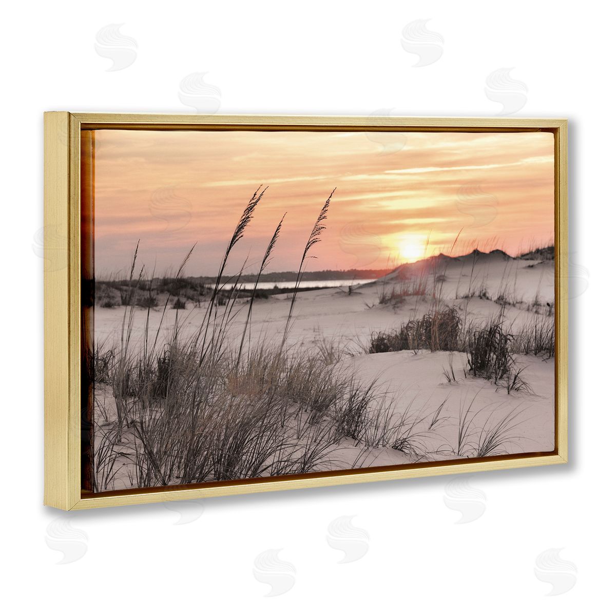Mike Jones Peachy Seashore Sunset Canvas Wall Art Print