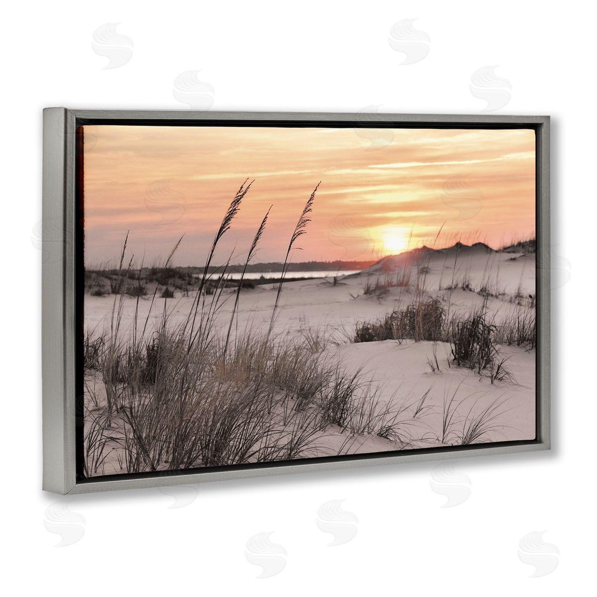 Mike Jones Peachy Seashore Sunset Canvas Wall Art Print