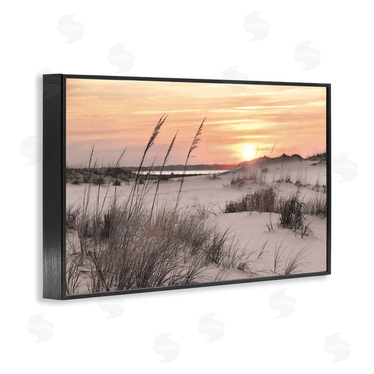 Mike Jones Peachy Seashore Sunset Canvas Wall Art Print