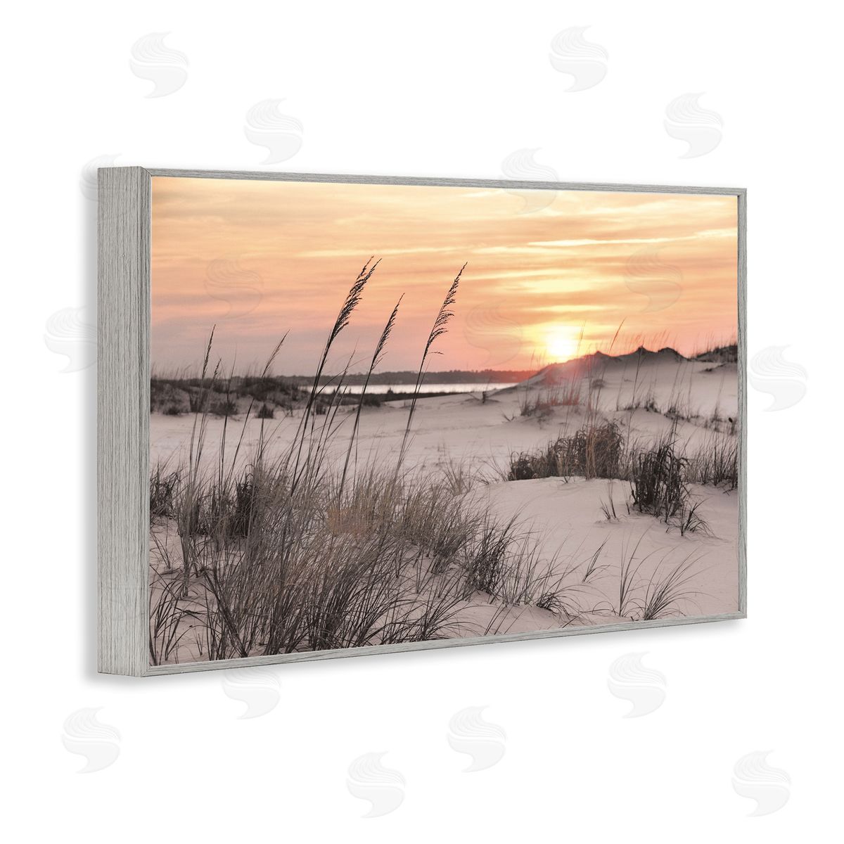Mike Jones Peachy Seashore Sunset Canvas Wall Art Print