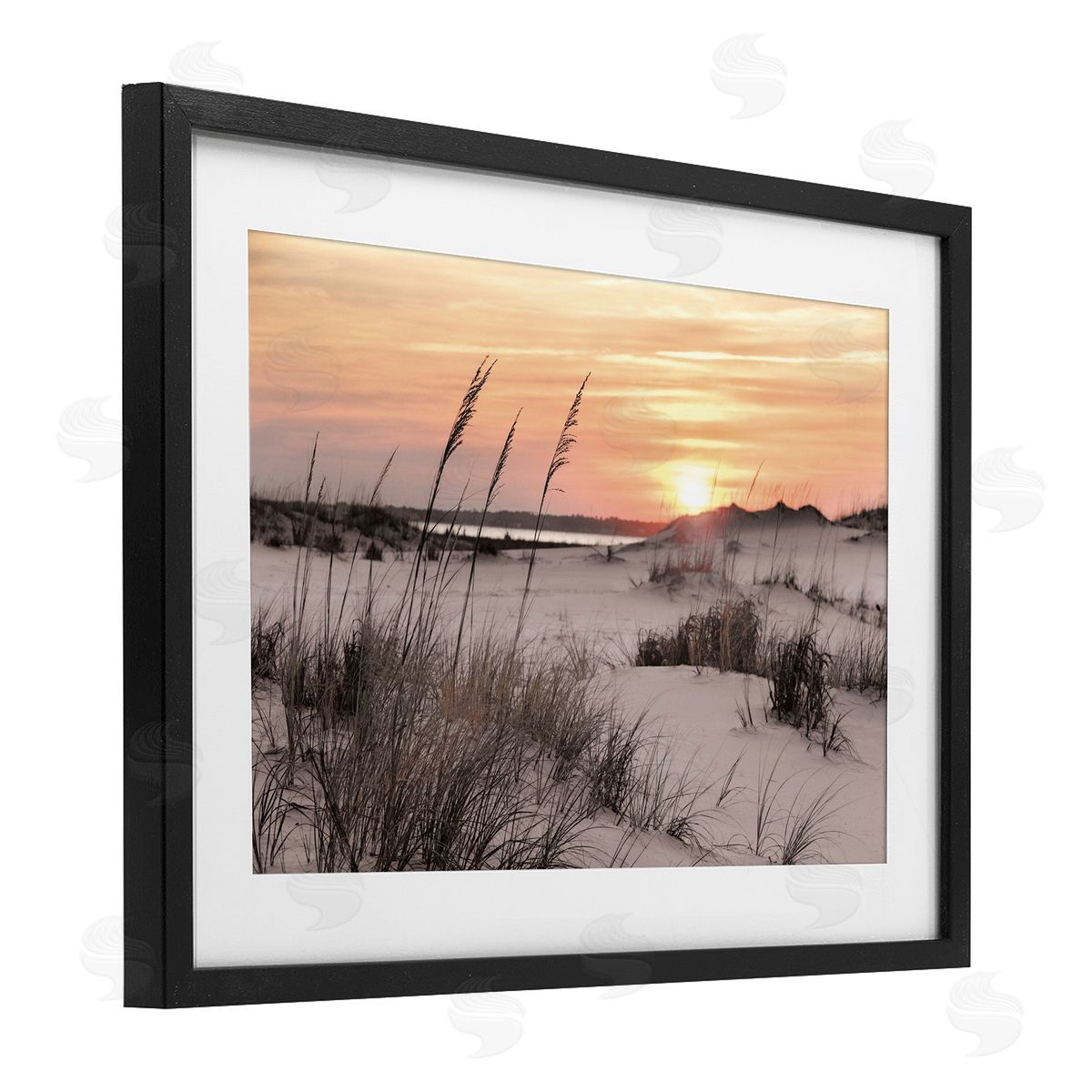 Mike Jones Peachy Seashore Sunset Canvas Wall Art Print