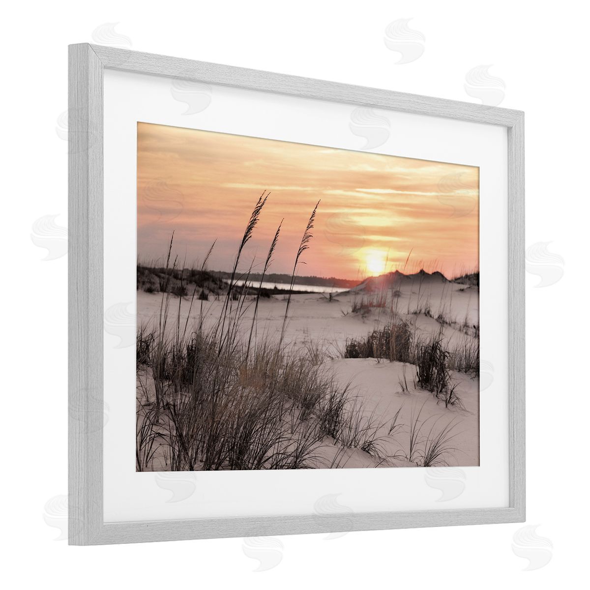 Mike Jones Peachy Seashore Sunset Canvas Wall Art Print