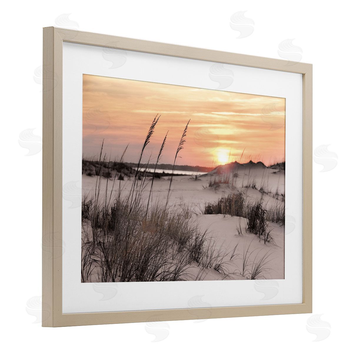 Mike Jones Peachy Seashore Sunset Canvas Wall Art Print