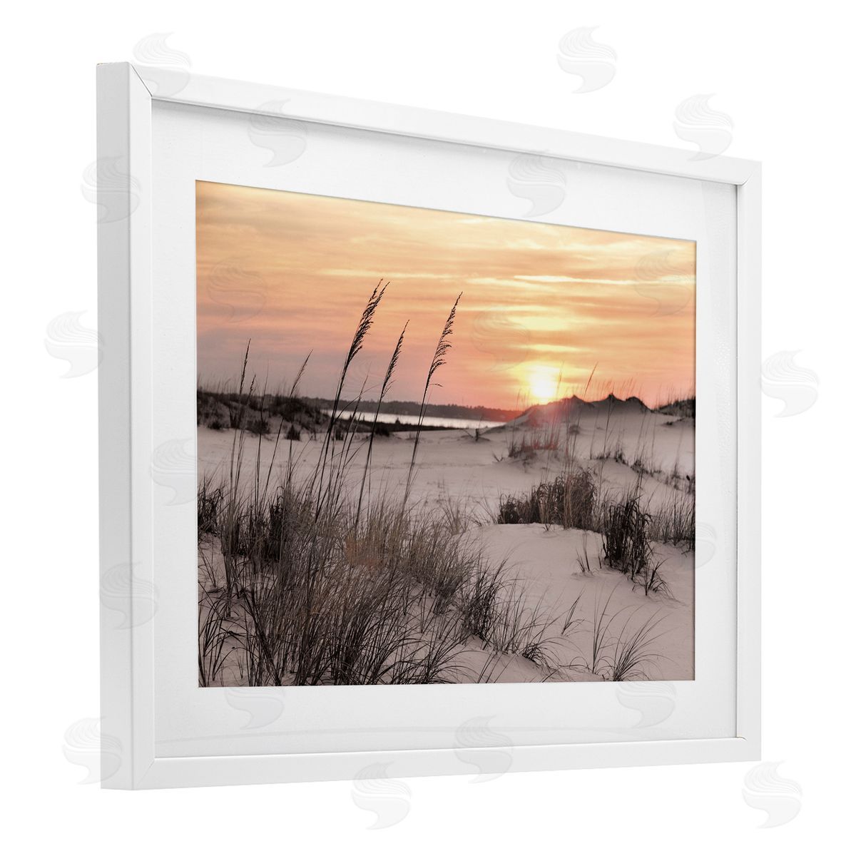 Mike Jones Peachy Seashore Sunset Canvas Wall Art Print