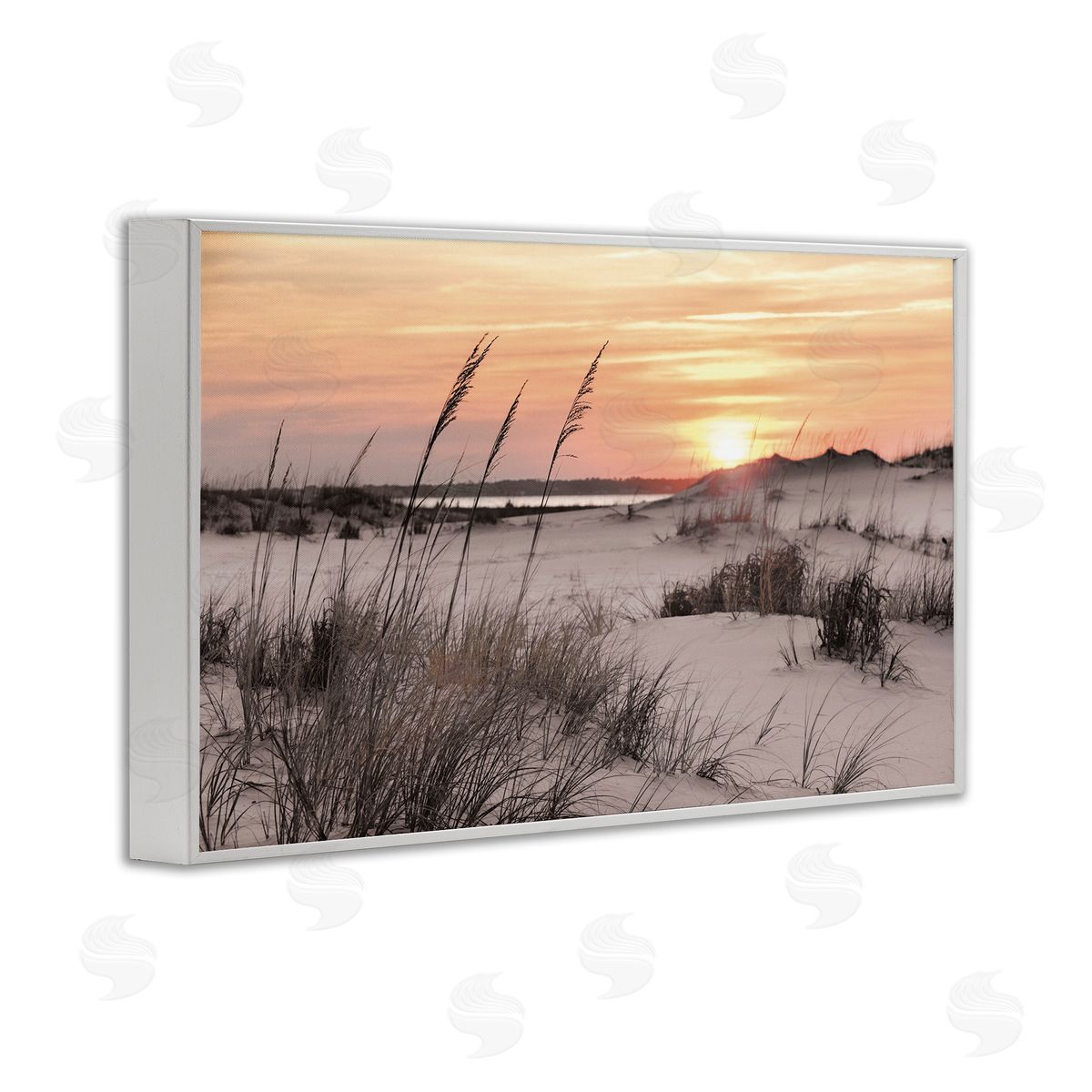 Mike Jones Peachy Seashore Sunset Canvas Wall Art Print