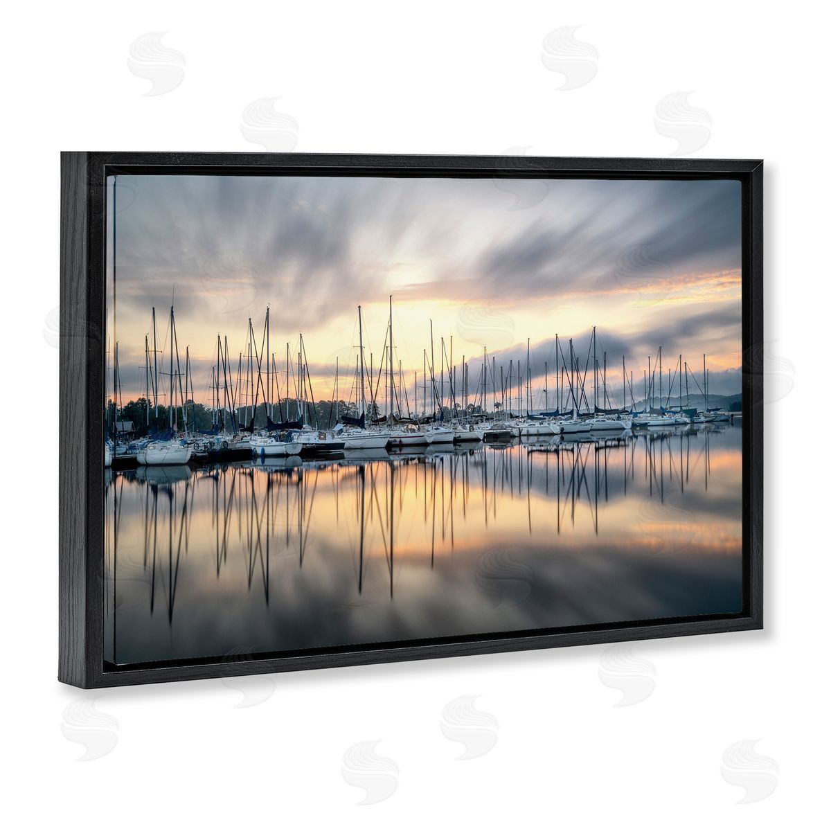 D. Burt Sailors Sunrise Harbor Canvas Wall Art Print