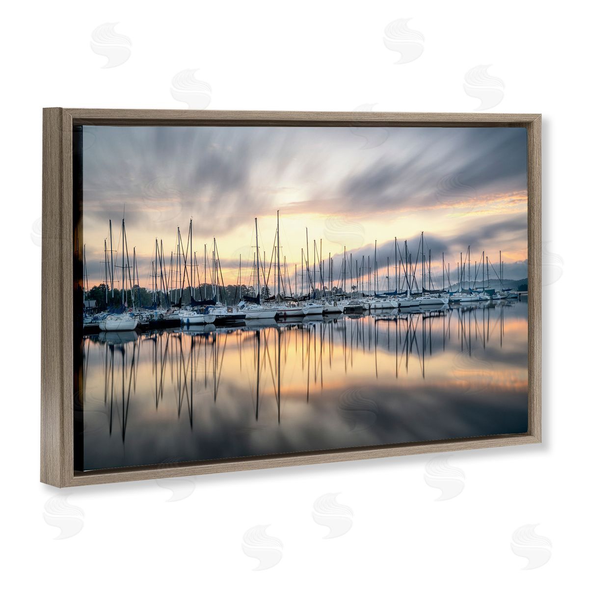 D. Burt Sailors Sunrise Harbor Canvas Wall Art Print