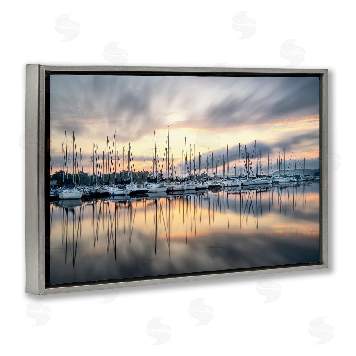 D. Burt Sailors Sunrise Harbor Canvas Wall Art Print