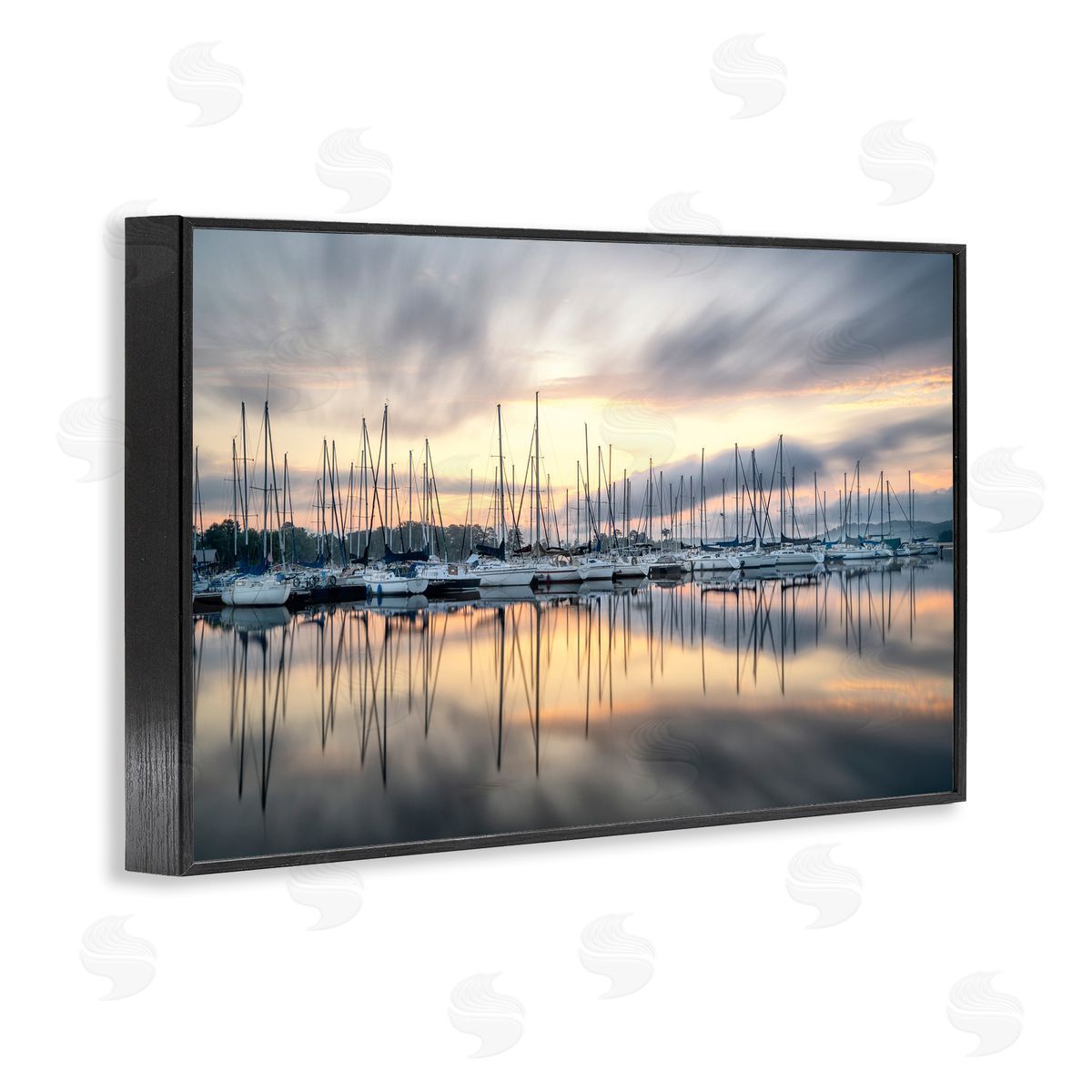 D. Burt Sailors Sunrise Harbor Canvas Wall Art Print