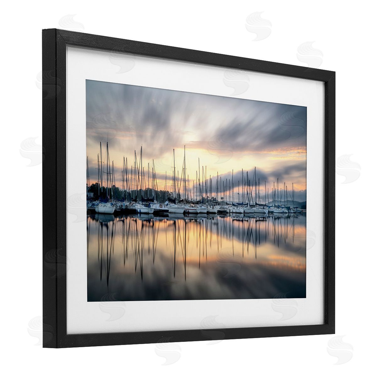 D. Burt Sailors Sunrise Harbor Canvas Wall Art Print