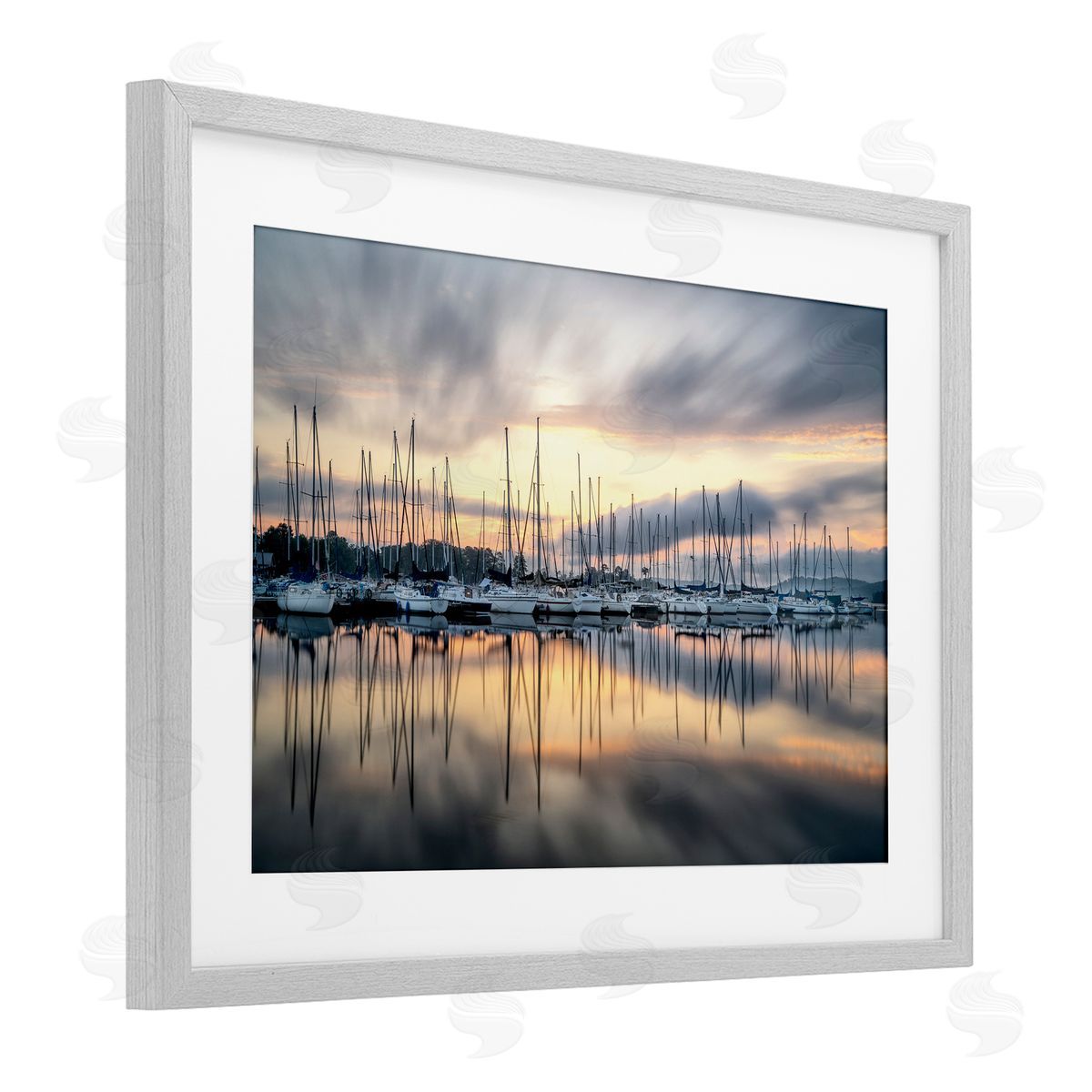 D. Burt Sailors Sunrise Harbor Canvas Wall Art Print