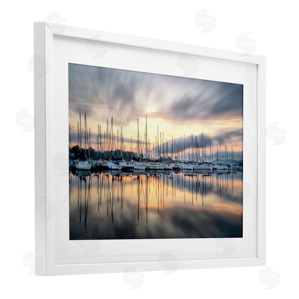 D. Burt Sailors Sunrise Harbor Canvas Wall Art Print