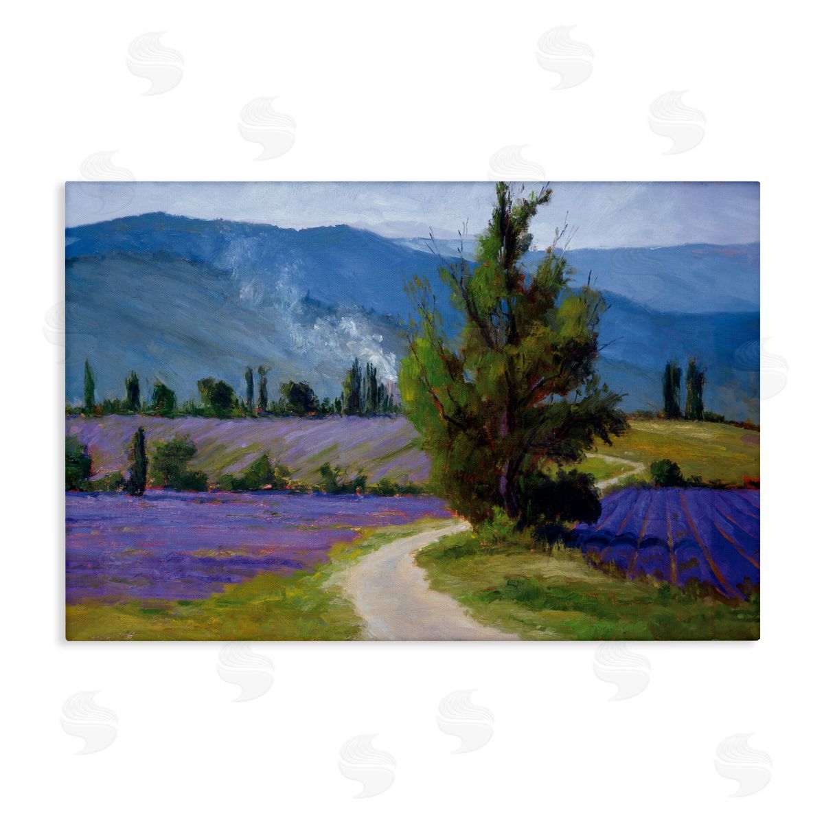 Brigitte Curt Lavender Harvest Mountain View Canvas Wall Art Print