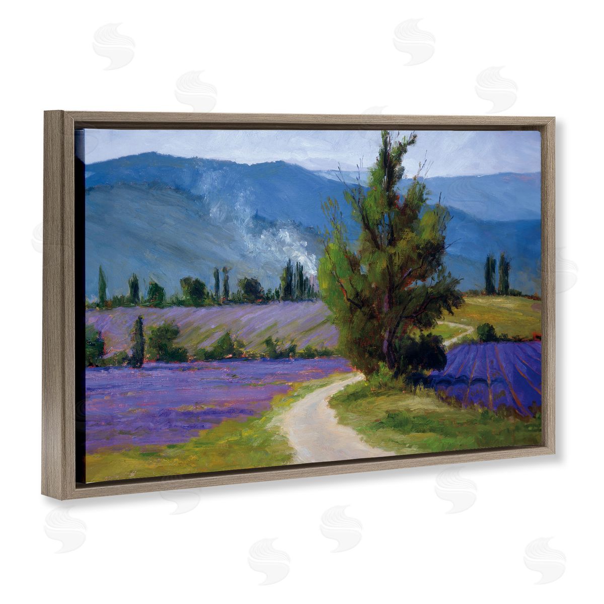Brigitte Curt Lavender Harvest Mountain View Canvas Wall Art Print