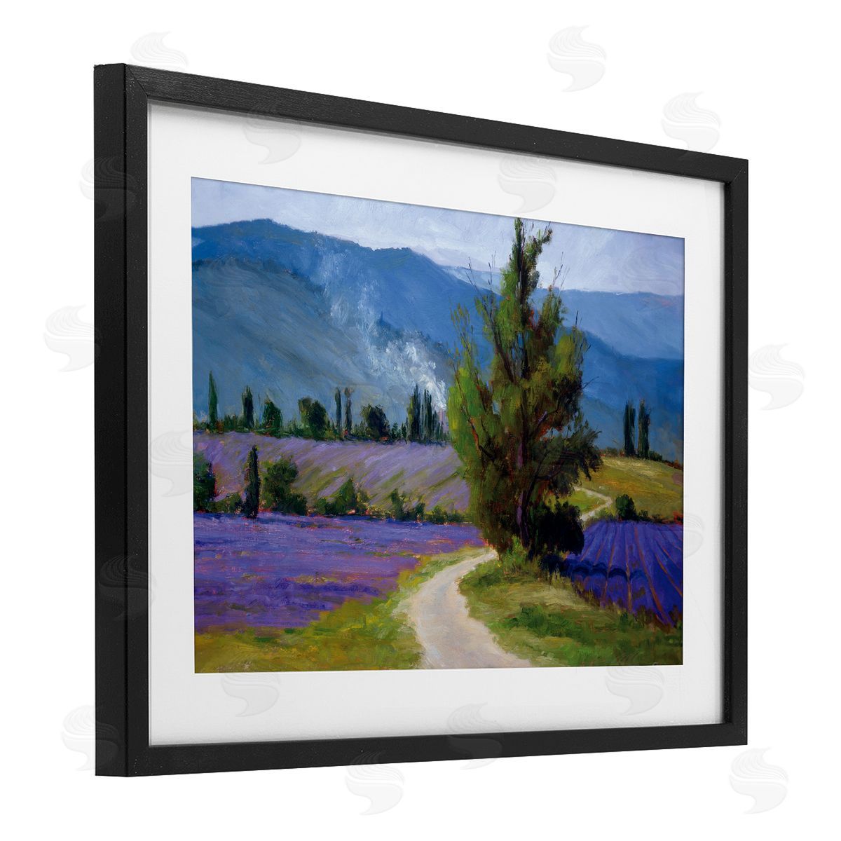 Brigitte Curt Lavender Harvest Mountain View Canvas Wall Art Print