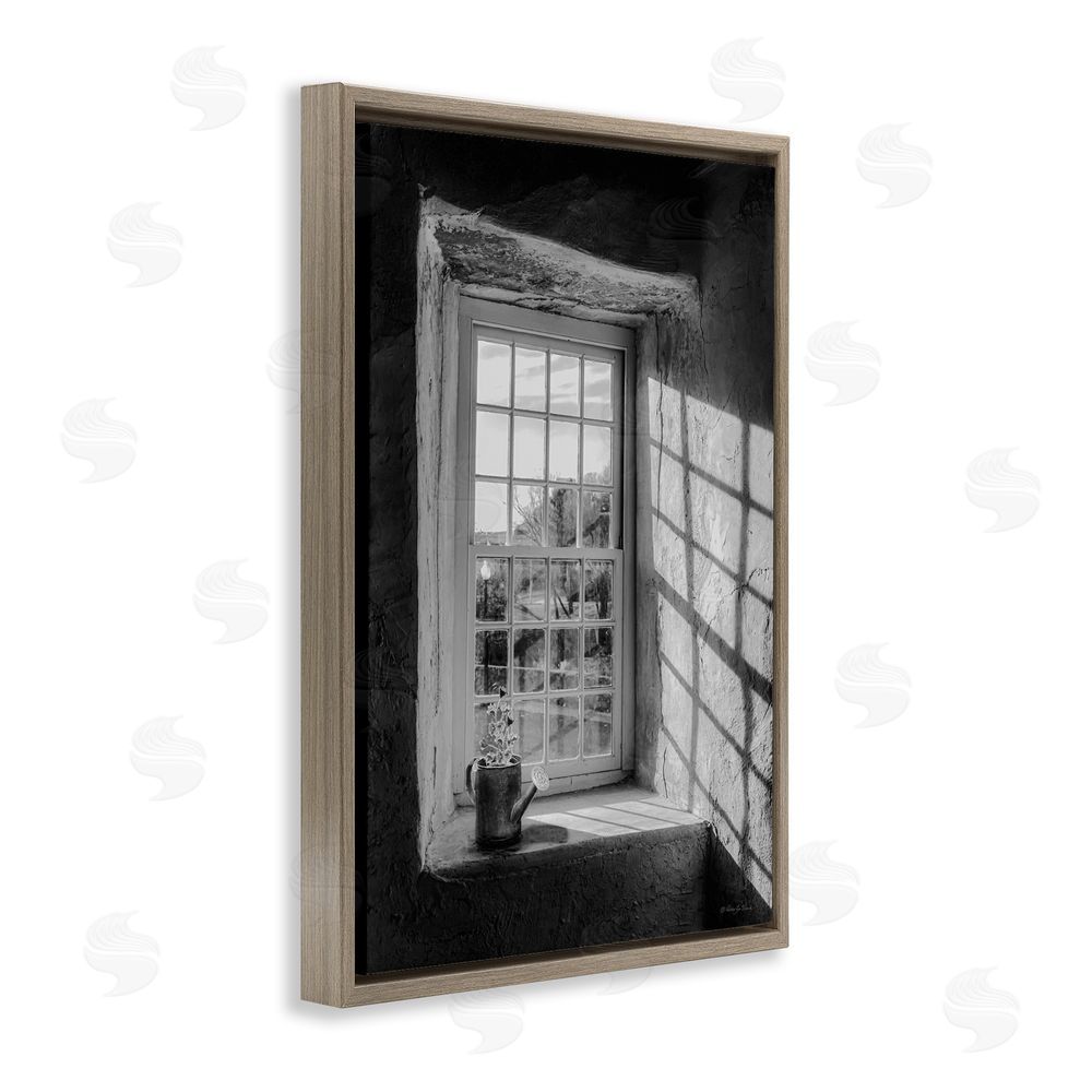 Robin-Lee Viera Afternoon D'Light Window View Brown Floating Frame Canvas Wall Art Print