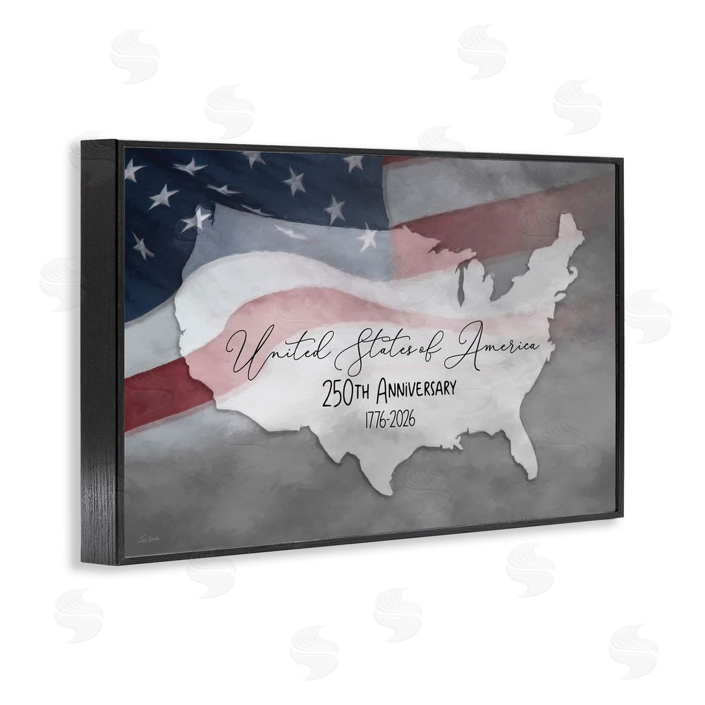 Lori Deiter USA 250th Anniversary Black Framed Giclee Wall Art Print