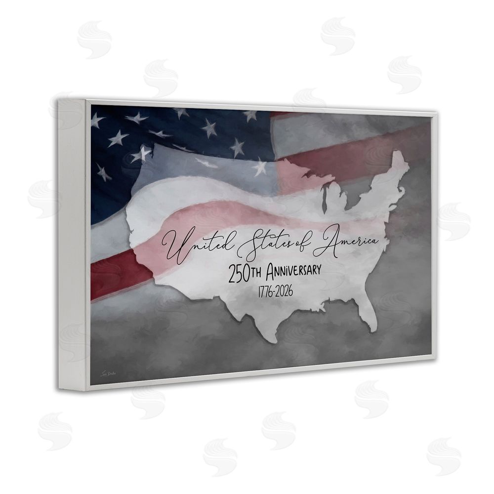 Lori Deiter USA 250th Anniversary White Framed Giclee Wall Art Print