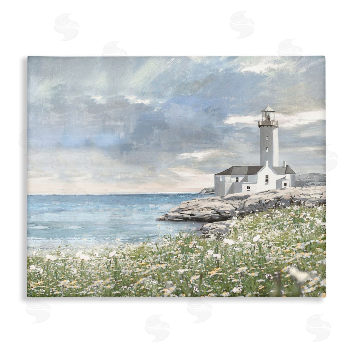 Amber Sterling Coastal Guardian Lighthouse Canvas Wall Art Print