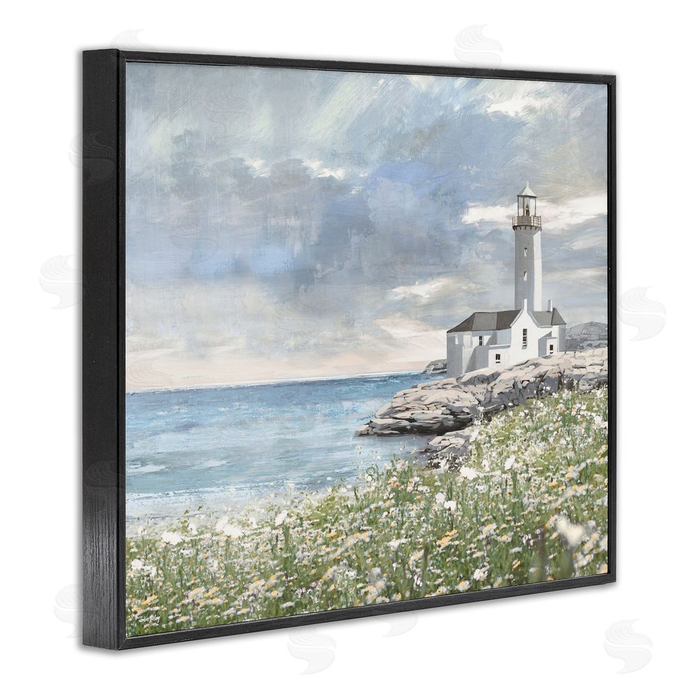 Amber Sterling Coastal Guardian Lighthouse Black Framed Giclee Wall Art Print