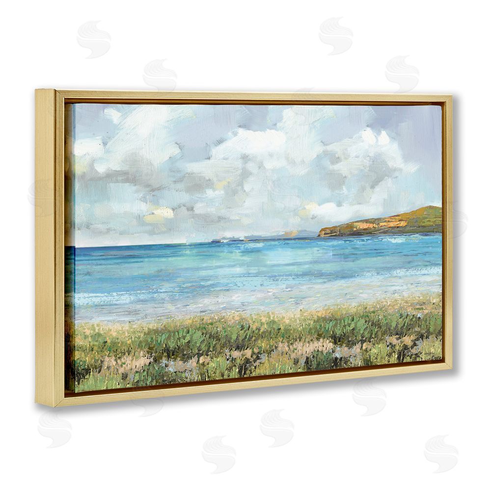 Amber Sterling A Glimpse Of Tranquility Gold Floating Frame Canvas Wall Art Print