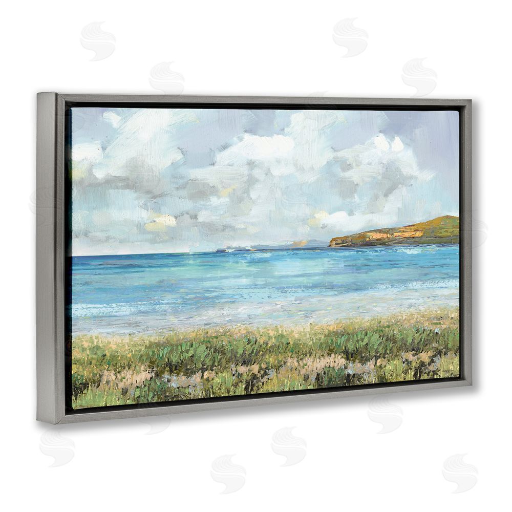 Amber Sterling A Glimpse Of Tranquility Gray Floating Frame Canvas Wall Art Print