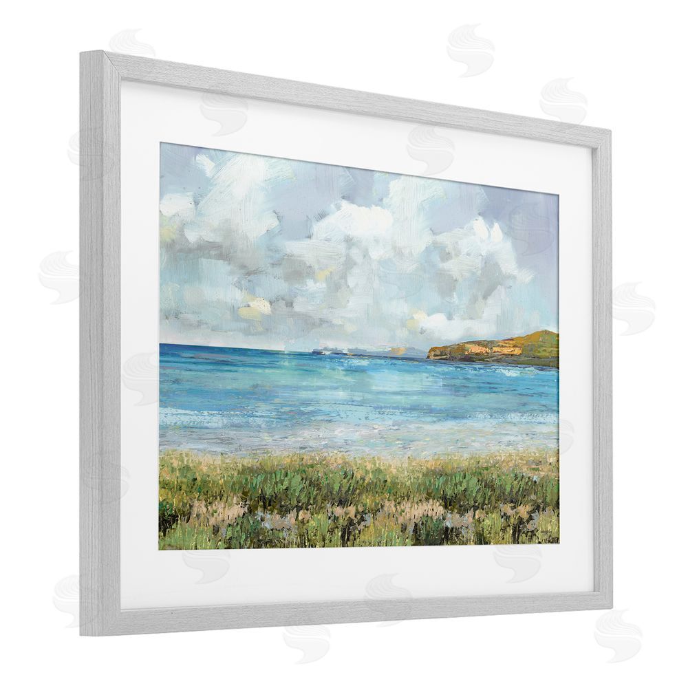 Amber Sterling A Glimpse Of Tranquility Gray Framed Print Under Glass with White Mat Wall Art