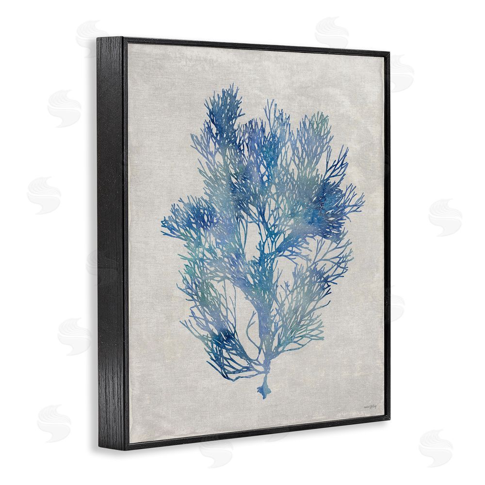 Amber Sterling Blue Seaweed Bushel Black Framed Giclee Wall Art Print