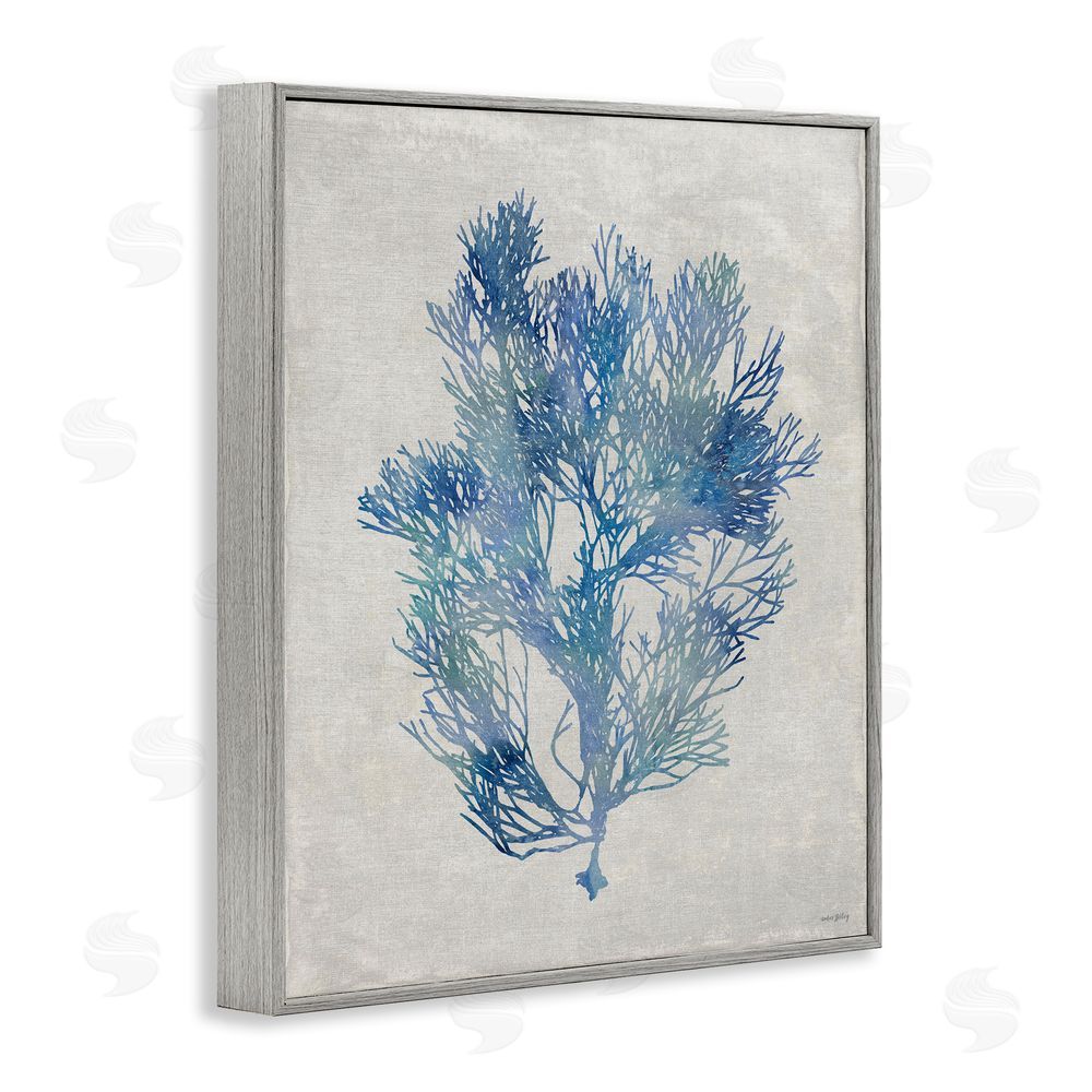 Amber Sterling Blue Seaweed Bushel Gray Framed Giclee Wall Art Print