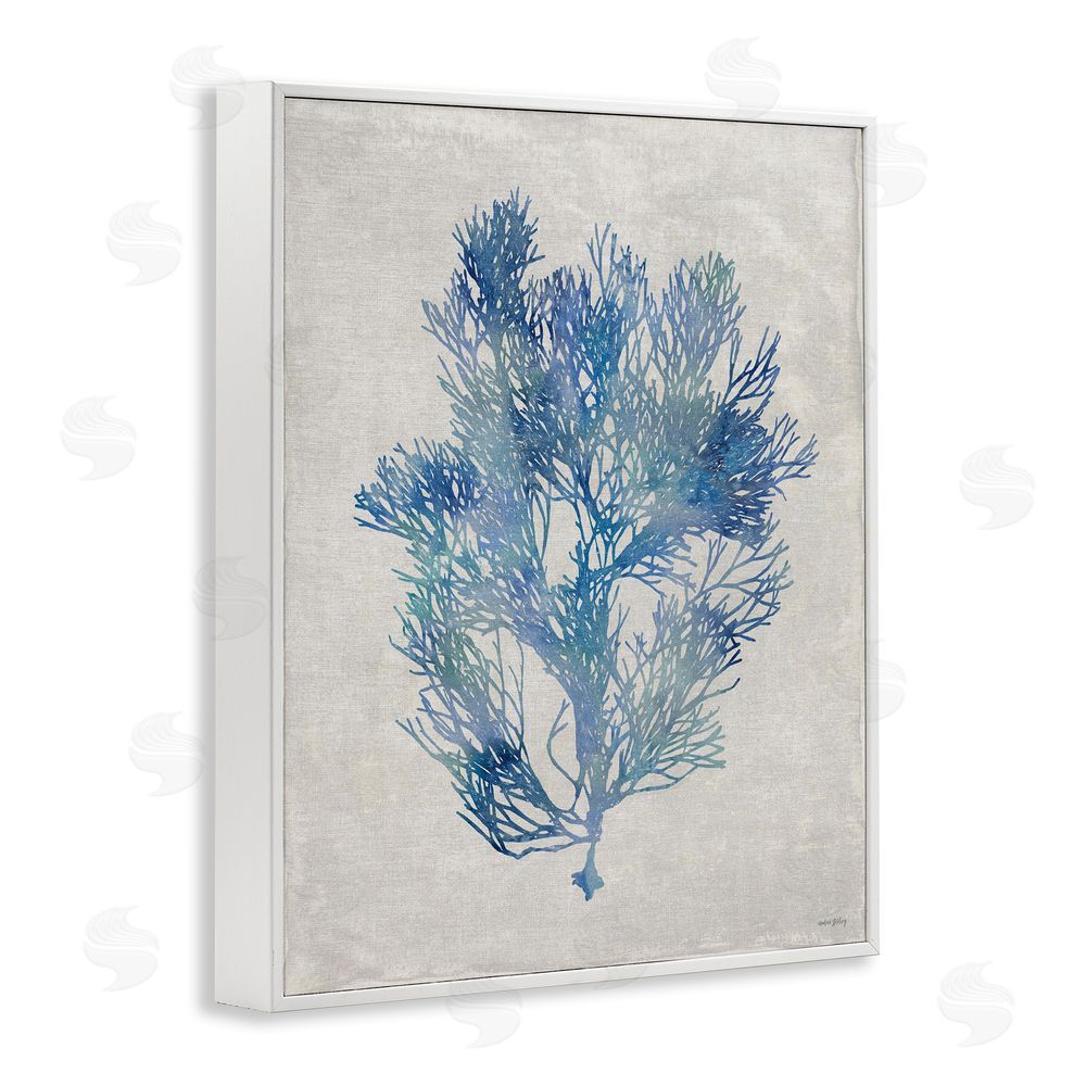 Amber Sterling Blue Seaweed Bushel White Framed Giclee Wall Art Print