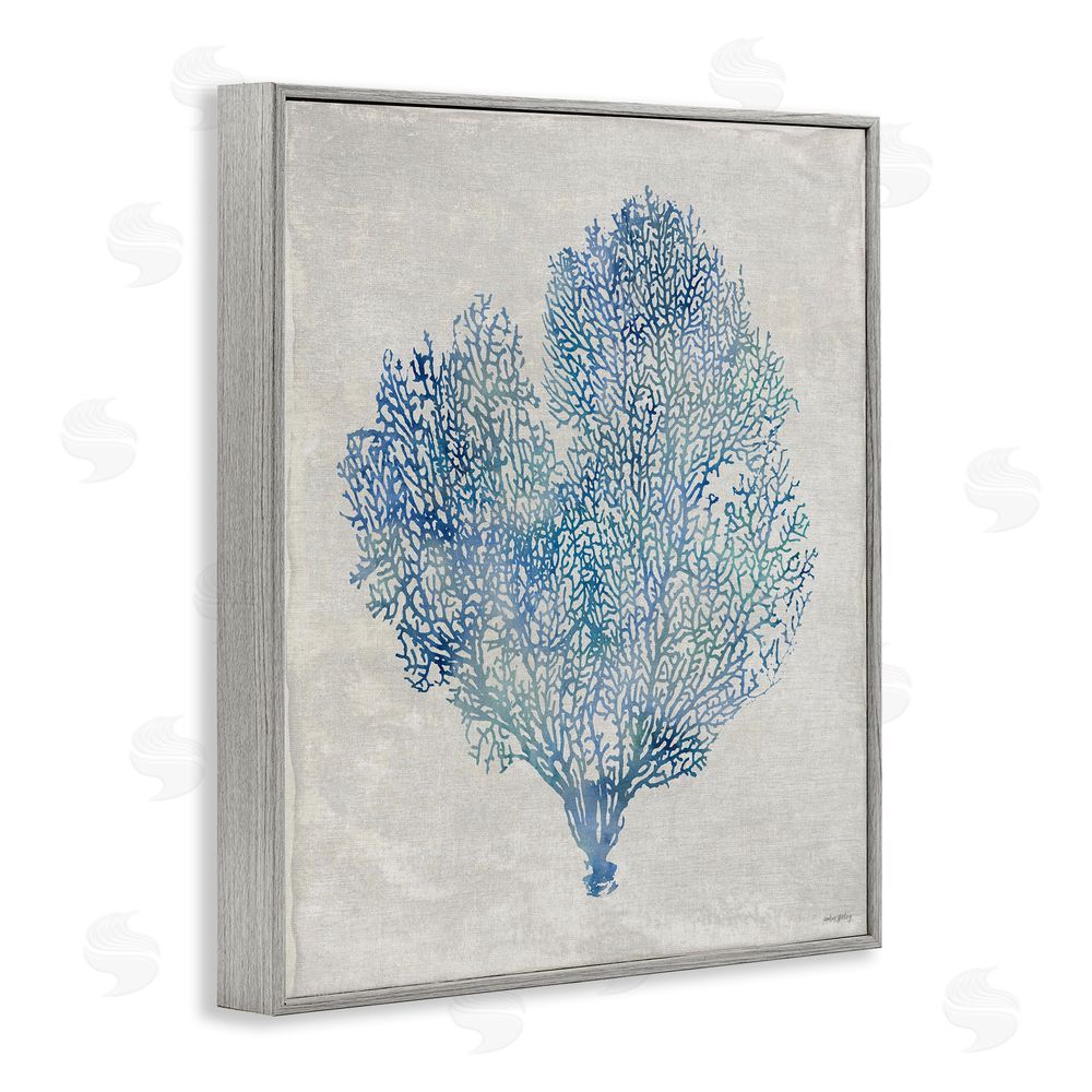 Amber Sterling Detailed Seaweed Coral Gray Framed Giclee Wall Art Print