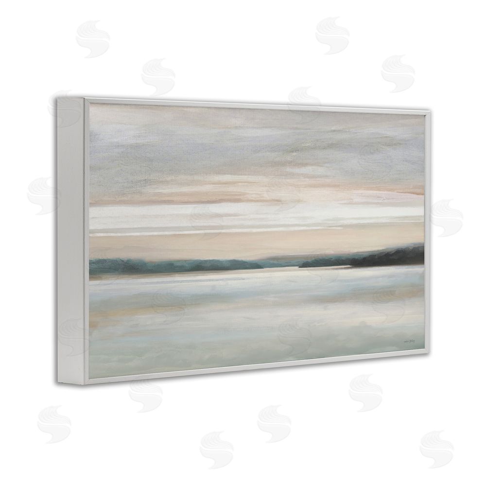 Amber Sterling Muted Lake Abstraction White Framed Giclee Wall Art Print