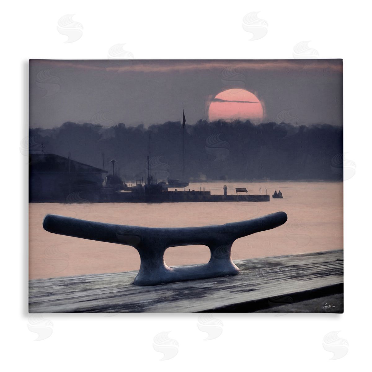 Lori Deiter Harbor's Lullaby Coastal Sunset Canvas Wall Art Print