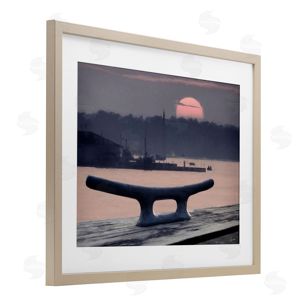 Lori Deiter Harbor's Lullaby Coastal Sunset Birch Framed Print Under Glass with White Mat Wall Art