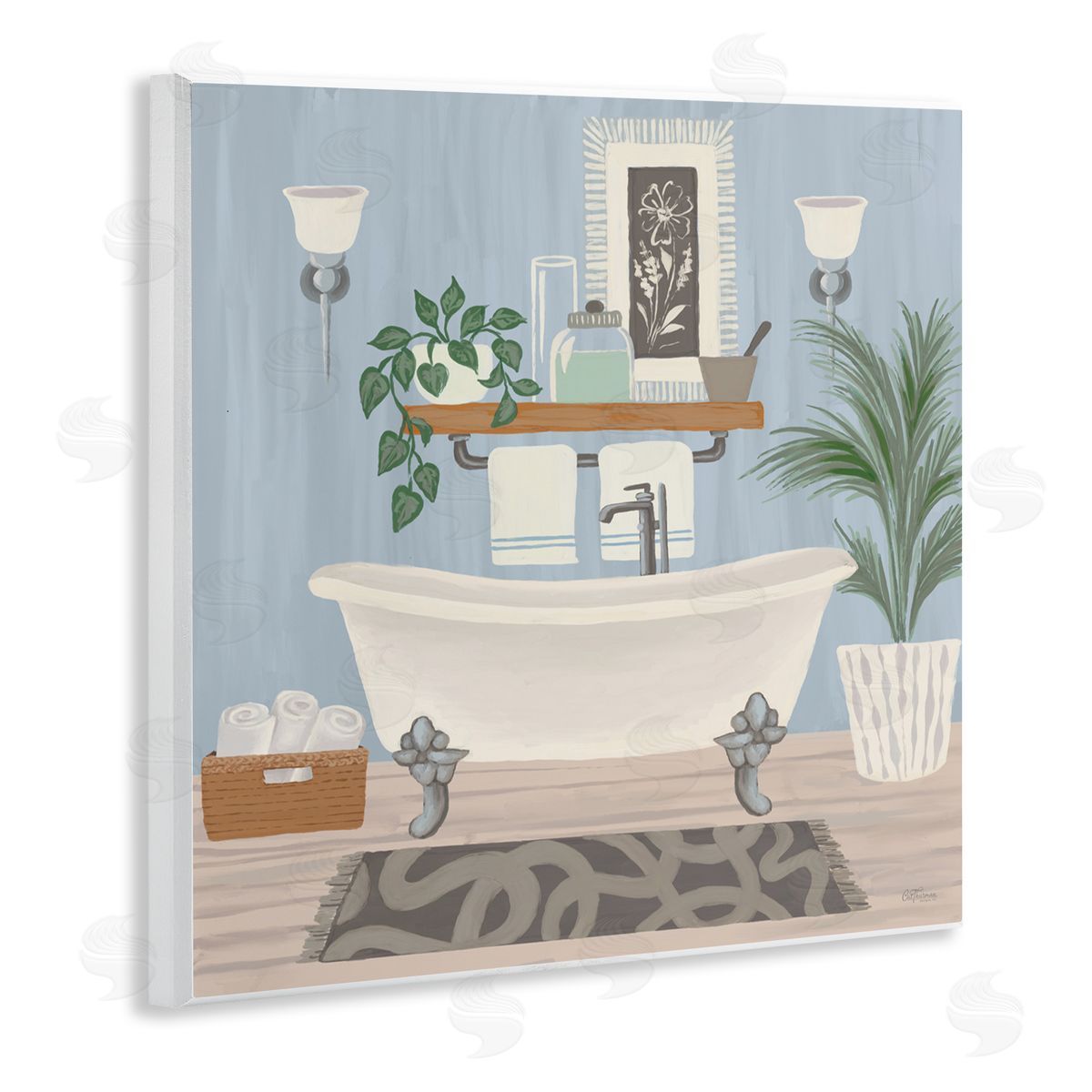 Cat Thurman Designs Unwind and Refresh Bathtub Wall Plaque Art Print
