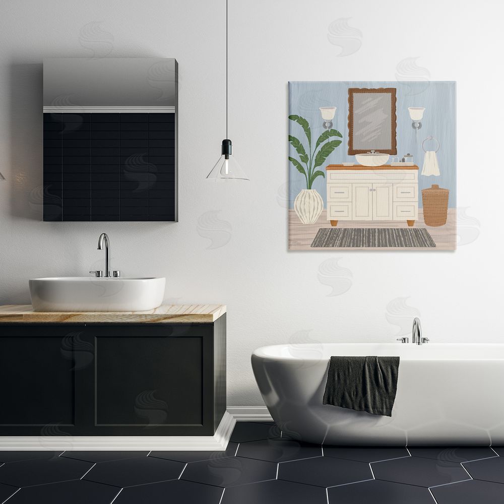 Cat Thurman Designs Unwind and Refresh Bath Sink Canvas Art on Wall